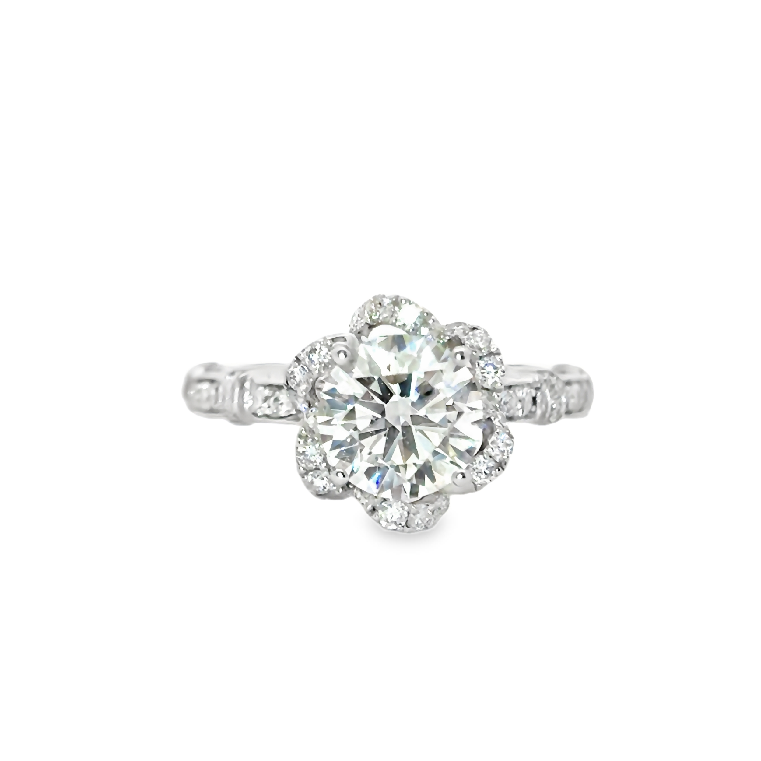Elegant Floral Halo Diamond Ring [Setting Only] - LGB407