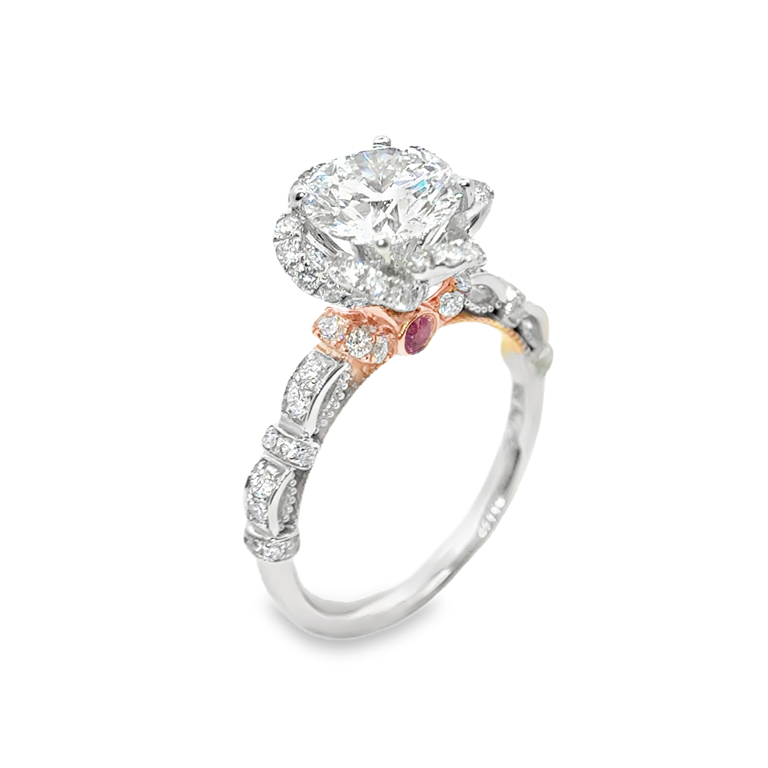 Elegant Floral Halo Diamond Ring [Setting Only] - LGB407