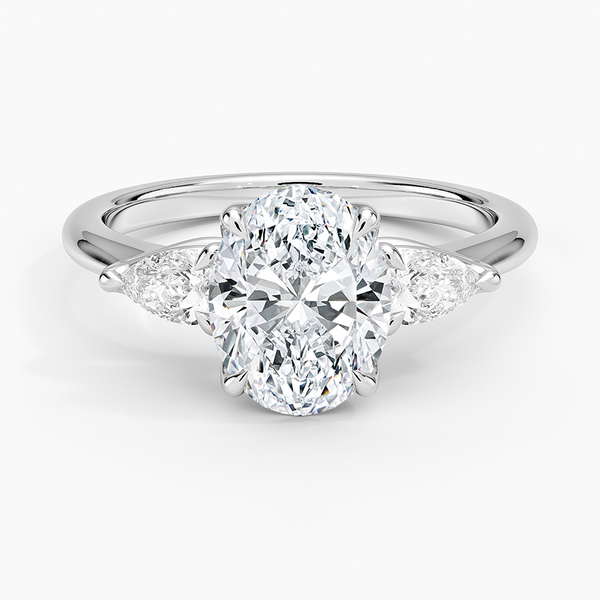 Fleur Three Stone Diamond Engagement Ring [Setting Only] - EC126O