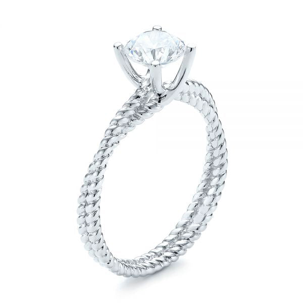 Braided Women's Solitaire Engagement Ring - EC069 With 3.01 Carat Round Shape Natural Diamond