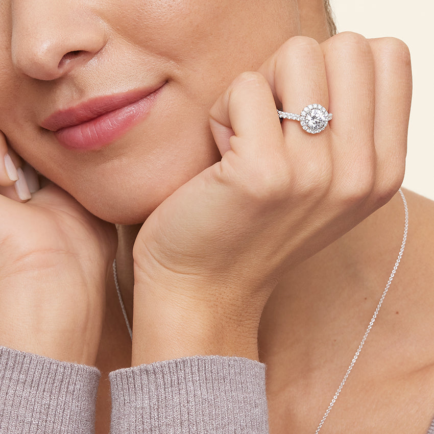 Luxe Sienna Halo Diamond Engagement Ring [Setting Only] - EC100 - Roselle Jewelry