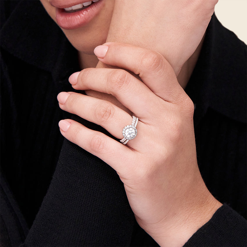 Luxe Sienna Halo Diamond Engagement Ring [Setting Only] - EC100 - Roselle Jewelry