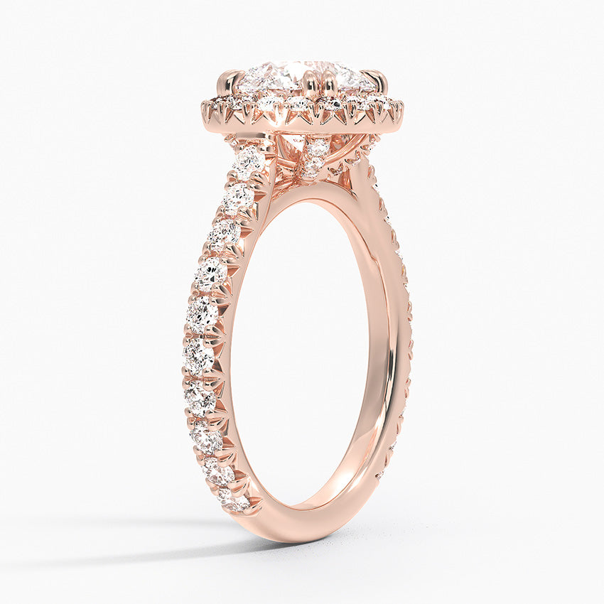 Luxe Sienna Halo Diamond Engagement Ring [Setting Only] - EC100 - Roselle Jewelry