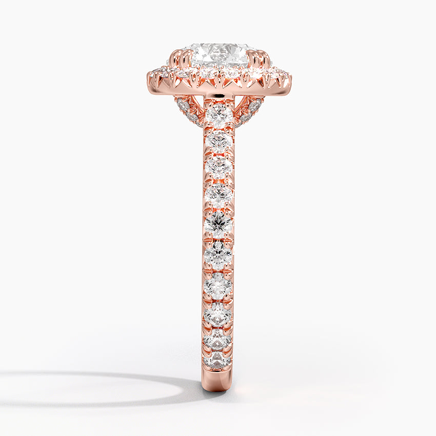 Luxe Sienna Halo Diamond Engagement Ring [Setting Only] - EC100 - Roselle Jewelry