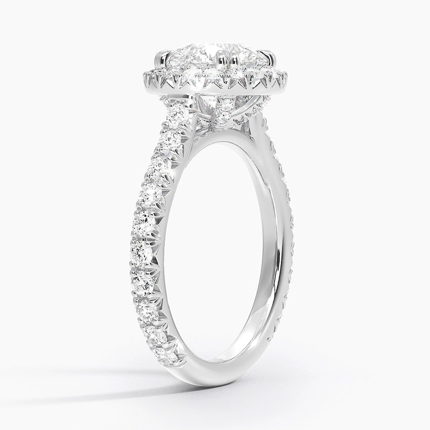 Luxe Sienna Halo Diamond Engagement Ring [Setting Only] - EC100 - Roselle Jewelry