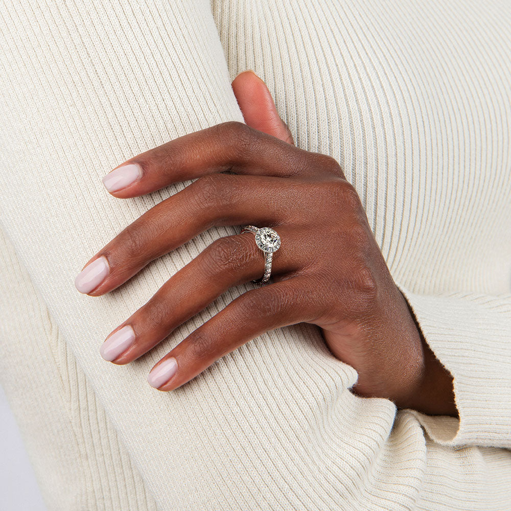 Luxe Sienna Halo Diamond Engagement Ring [Setting Only] - EC100 - Roselle Jewelry