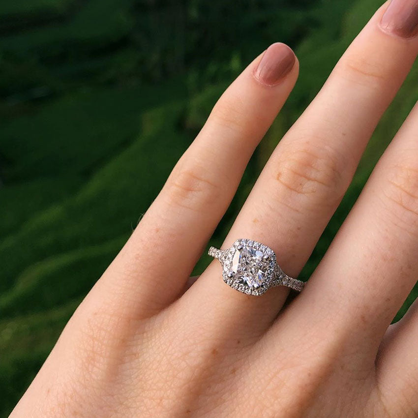 Joy Halo Diamond Engagement Ring [Setting Only] - EC101 - Roselle Jewelry
