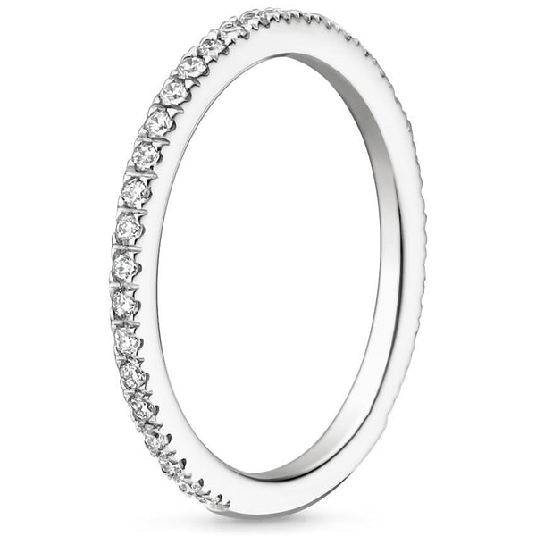 0.25ctw Luxe Ballad Pave Half Eternity Diamond Wedding Band Ring - LR24 - Roselle Jewelry