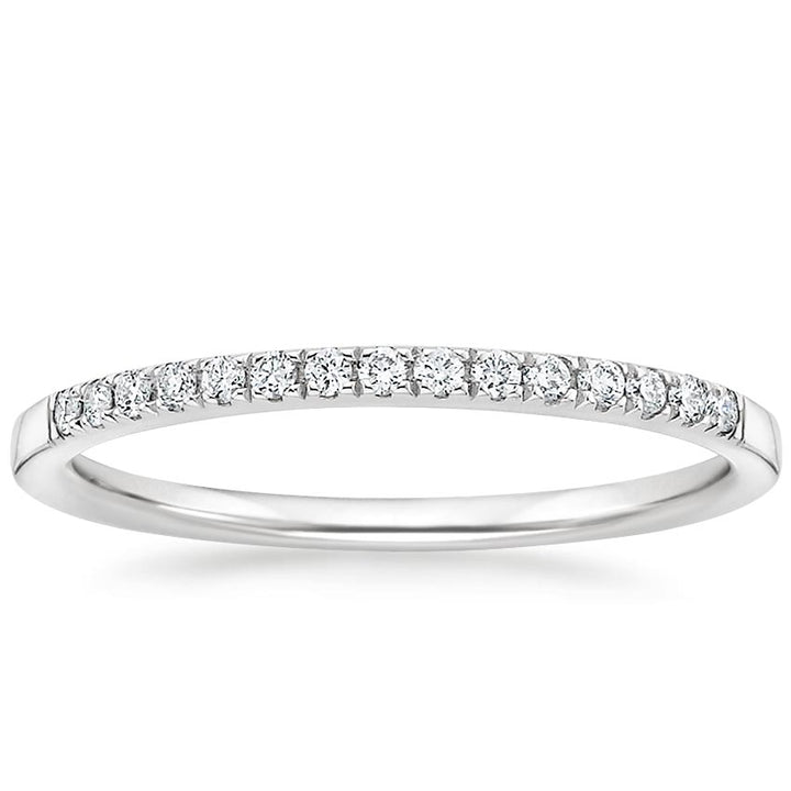 0.10ctw Petite Ballad Pave Half Eternity Diamond Wedding Band Ring - LR22 - Roselle Jewelry