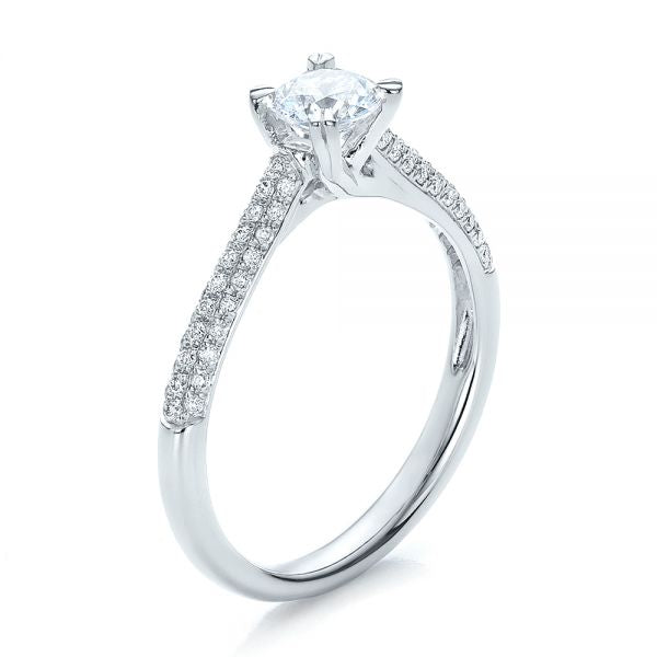 Contemporary Pave Set Diamond Engagement Ring [Setting Only] - EC077 - Roselle Jewelry