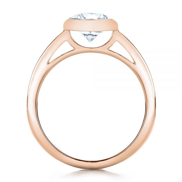 Custom Bezel Set Solitaire Diamond Engagement Ring [Setting Only] - EC075 - Roselle Jewelry