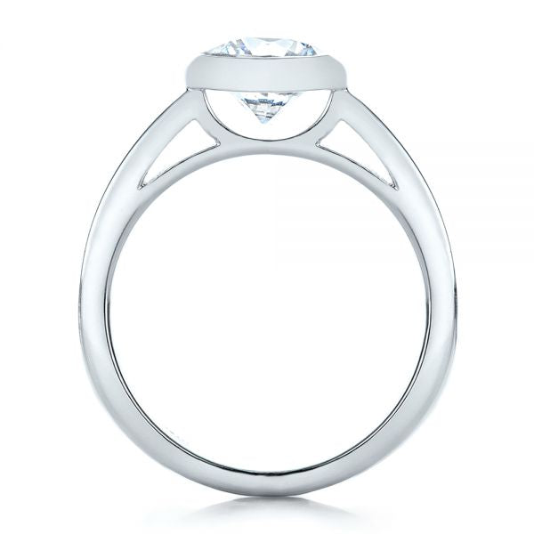 Custom Bezel Set Solitaire Diamond Engagement Ring [Setting Only] - EC075 - Roselle Jewelry