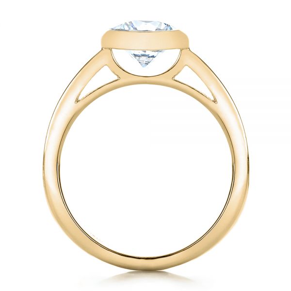 Custom Bezel Set Solitaire Diamond Engagement Ring [Setting Only] - EC075 - Roselle Jewelry