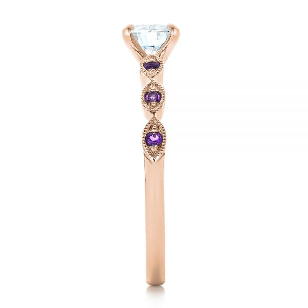 Custom Diamond And Amethyst Engagement Ring [Setting Only] - EC093 - Roselle Jewelry