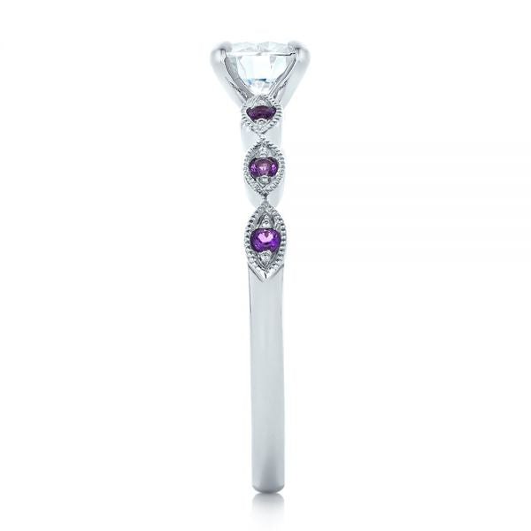 Custom Diamond And Amethyst Engagement Ring [Setting Only] - EC093 - Roselle Jewelry