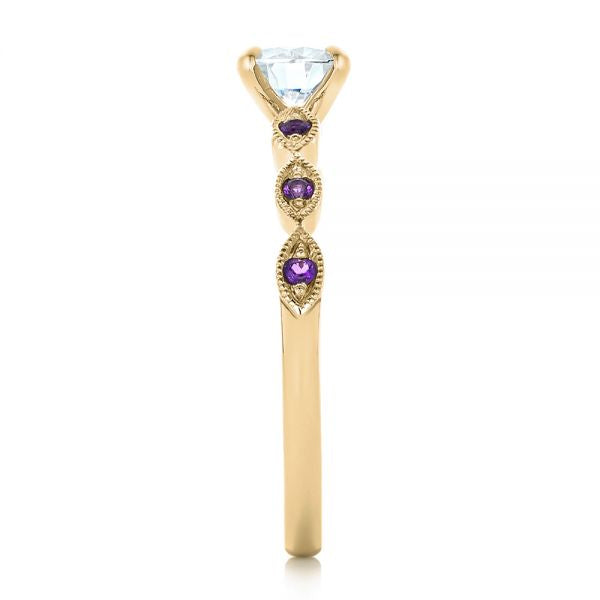 Custom Diamond And Amethyst Engagement Ring [Setting Only] - EC093 - Roselle Jewelry