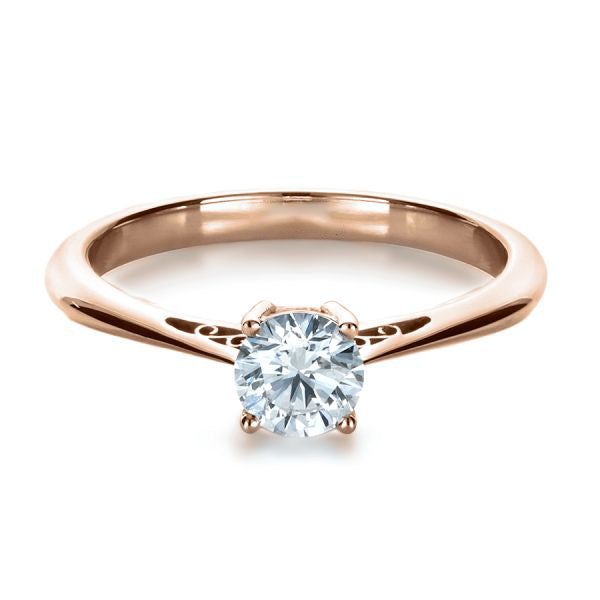 Custom Diamond And Filigree Engagement Ring [Setting Only] - EC074 - Roselle Jewelry