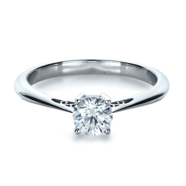 Custom Diamond And Filigree Engagement Ring [Setting Only] - EC074 - Roselle Jewelry