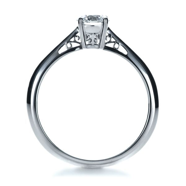 Custom Diamond And Filigree Engagement Ring [Setting Only] - EC074 - Roselle Jewelry