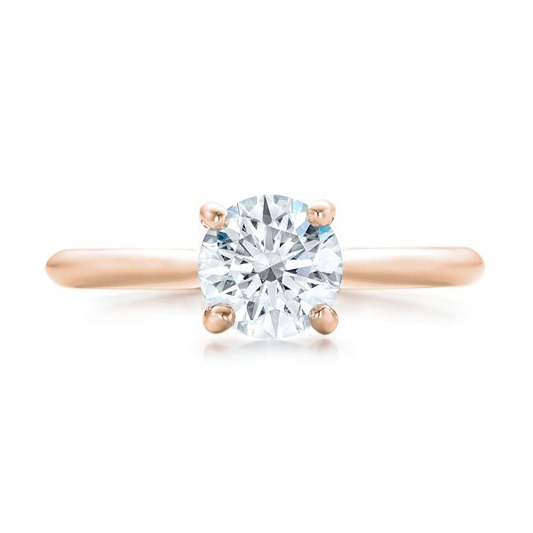 Custom Solitaire Engagement Ring With Tapered Shank [Setting Only] - EC091 - Roselle Jewelry