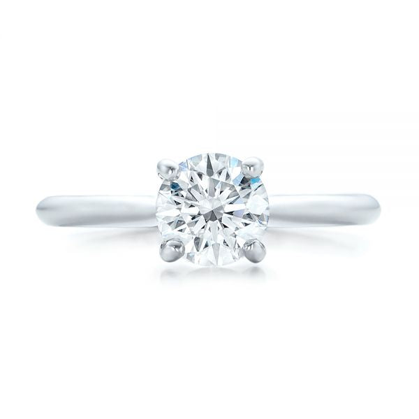Custom Solitaire Engagement Ring With Tapered Shank [Setting Only] - EC091 - Roselle Jewelry
