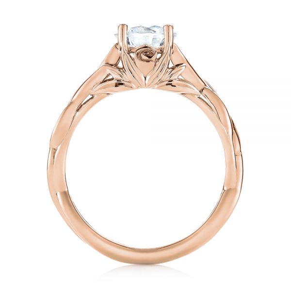 Floral Solitaire Diamond Engagement Ring [Setting Only] - EC042 - Roselle Jewelry
