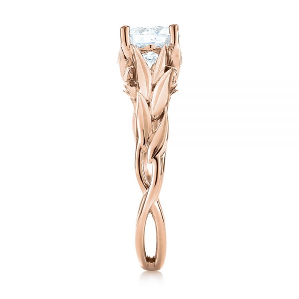 Floral Solitaire Diamond Engagement Ring [Setting Only] - EC042 - Roselle Jewelry