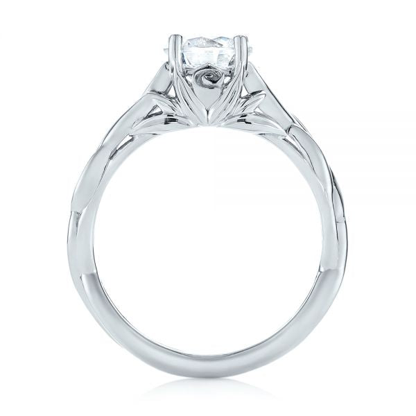 Floral Solitaire Diamond Engagement Ring [Setting Only] - EC042 - Roselle Jewelry