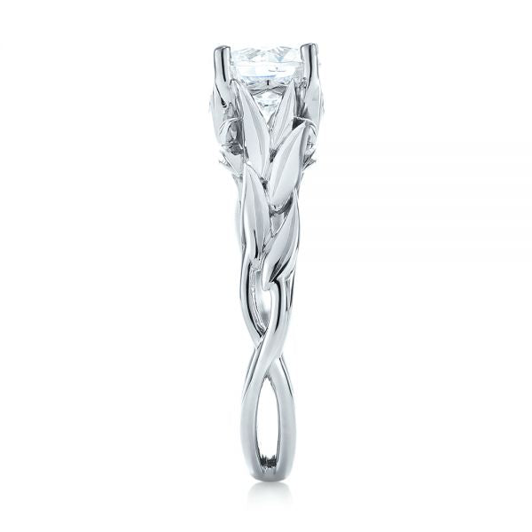 Floral Solitaire Diamond Engagement Ring [Setting Only] - EC042 - Roselle Jewelry