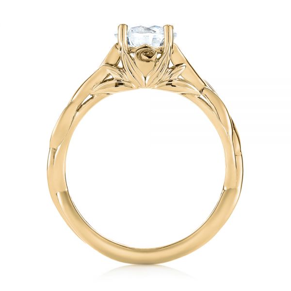 Floral Solitaire Diamond Engagement Ring [Setting Only] - EC042 - Roselle Jewelry