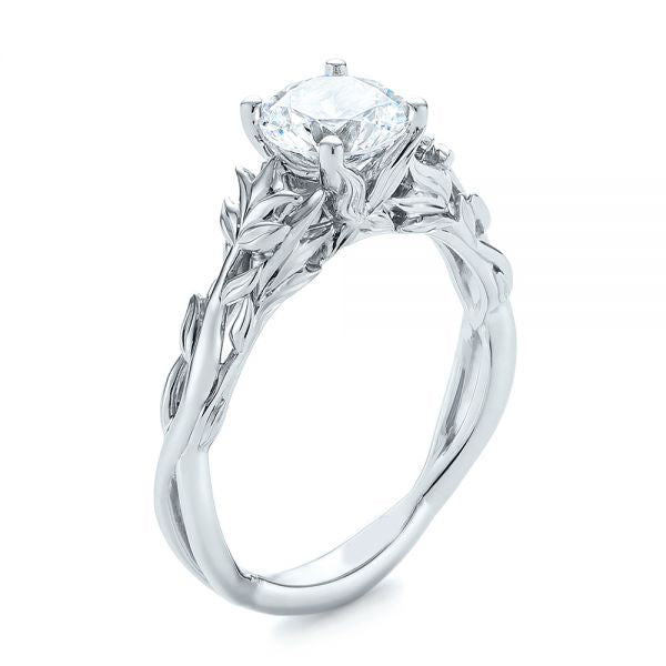 Four Prong Vintage Floral Solitaire Diamond Engagement Ring [Setting Only] - EC037 - Roselle Jewelry