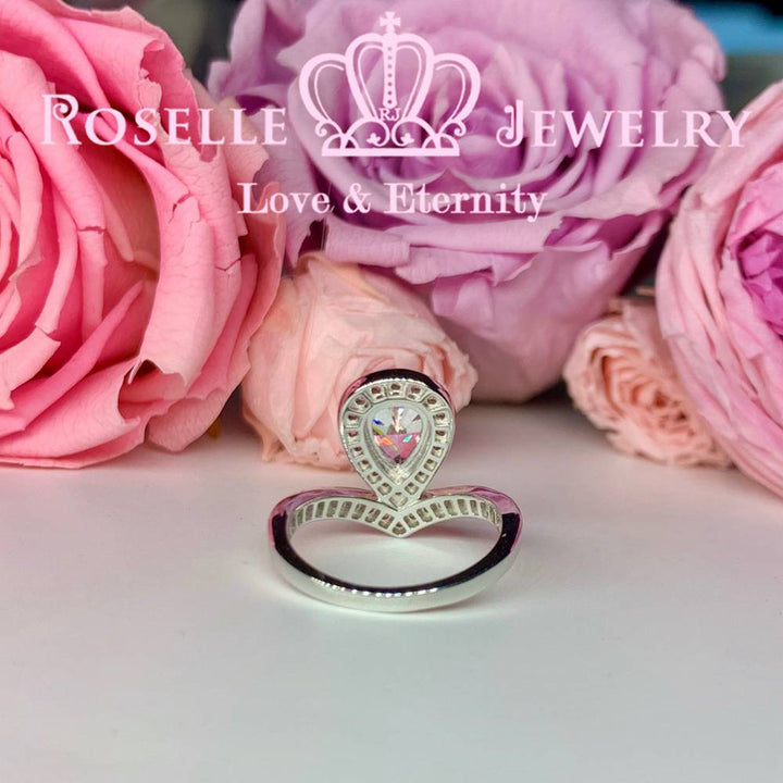 Pear Cut Crown Engagement Ring - VP5 - Roselle Jewelry