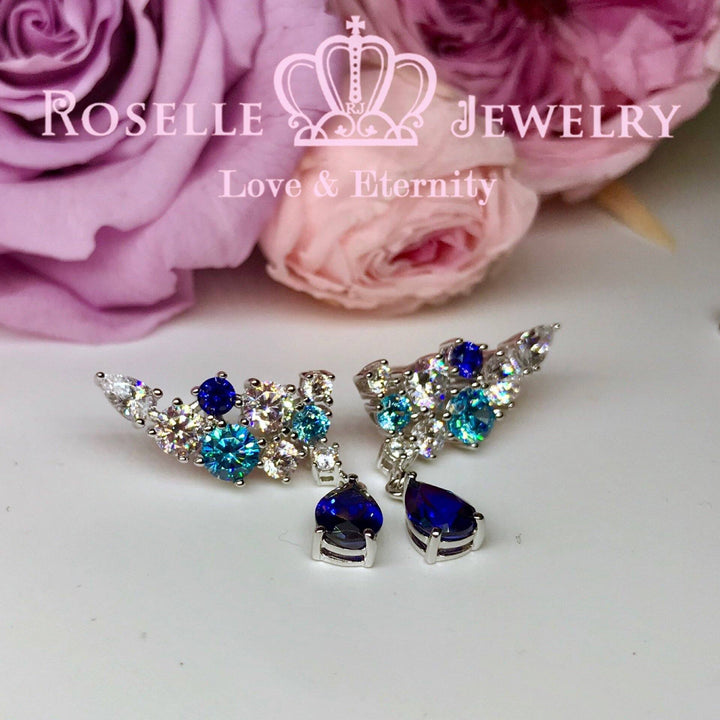 Sparkling Cluster Drop Earrings - DE12 - Roselle Jewelry