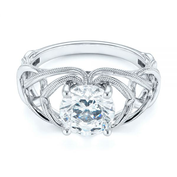 Intertwined Solitaire Diamond Engagement Ring [Setting Only] - EC060 - Roselle Jewelry