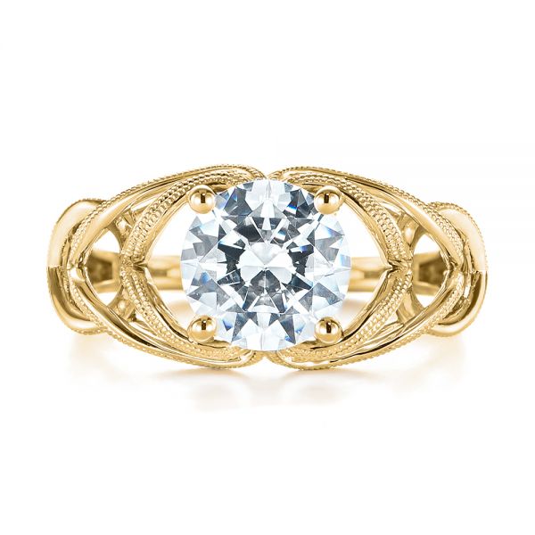 Intertwined Solitaire Diamond Engagement Ring [Setting Only] - EC060 - Roselle Jewelry