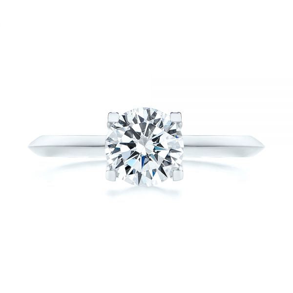 Knife Edge Solitaire Diamond Engagement Ring [Setting Only] - EC079 - Roselle Jewelry