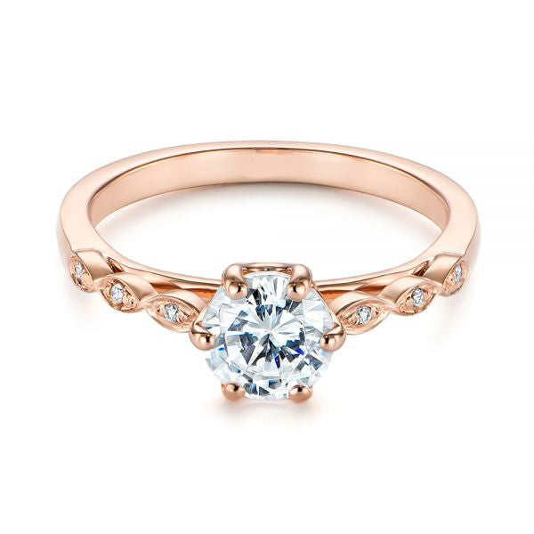 Marquise Shaped Classic Diamond Engagement Ring [Setting Only] - EC058 - Roselle Jewelry