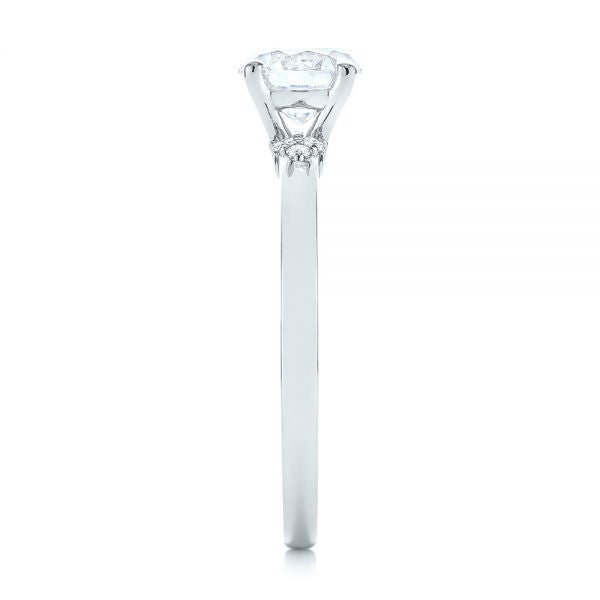 Minimalist Diamond Side Stone Engagement Ring [Setting Only] - EC081 - Roselle Jewelry