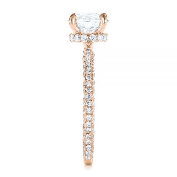 Pave Diamond Hidden Halo Engagement Ring [Setting Only] - EC059 - Roselle Jewelry