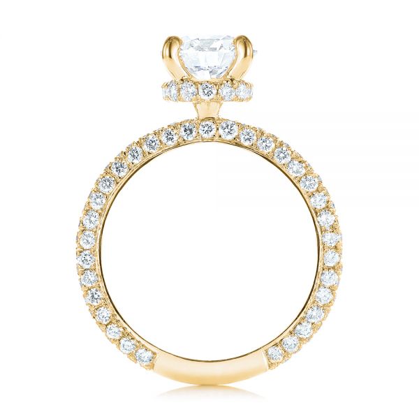 Pave Diamond Hidden Halo Engagement Ring [Setting Only] - EC059 - Roselle Jewelry