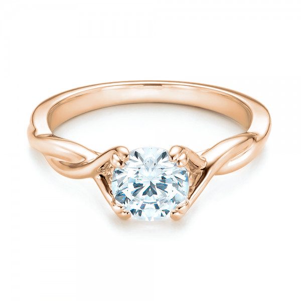 Petite Twist Solitaire Engagement Ring [Setting Only] - EC078 - Roselle Jewelry