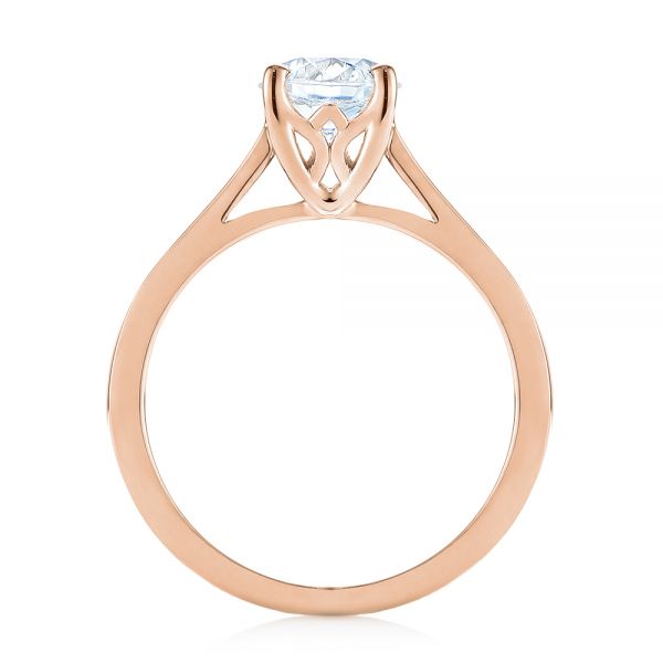Four Prong Floral Solitaire Diamond Engagement Ring [Setting Only] - EC041 - Roselle Jewelry