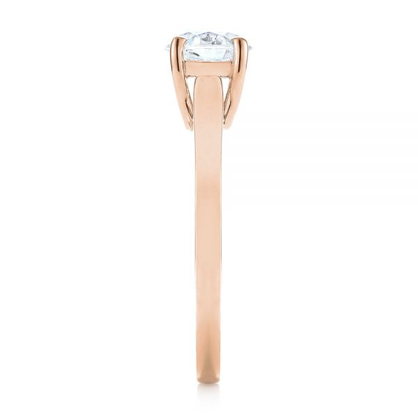 Four Prong Floral Solitaire Diamond Engagement Ring [Setting Only] - EC041 - Roselle Jewelry