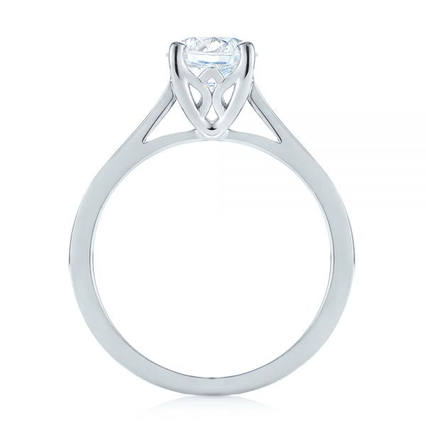 Four Prong Floral Solitaire Diamond Engagement Ring [Setting Only] - EC041 - Roselle Jewelry