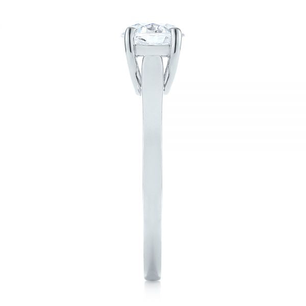 Four Prong Floral Solitaire Diamond Engagement Ring [Setting Only] - EC041 - Roselle Jewelry