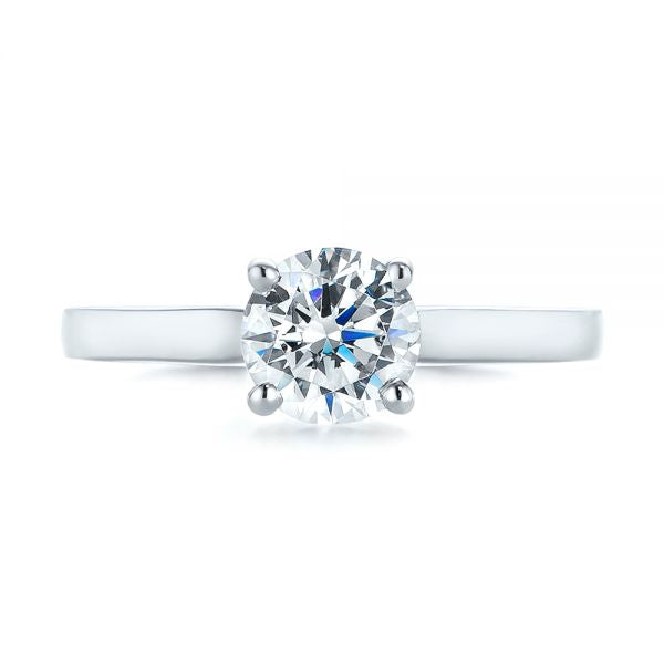 Four Prong Floral Solitaire Diamond Engagement Ring [Setting Only] - EC041 - Roselle Jewelry