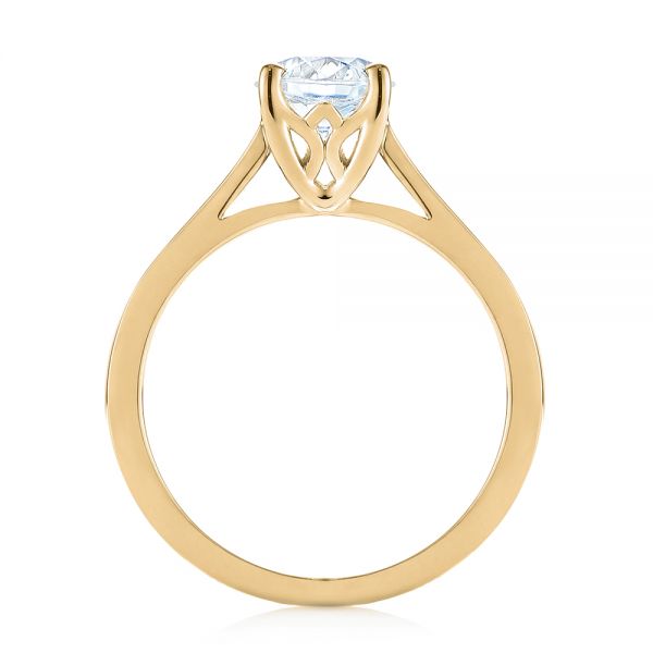 Four Prong Floral Solitaire Diamond Engagement Ring [Setting Only] - EC041 - Roselle Jewelry