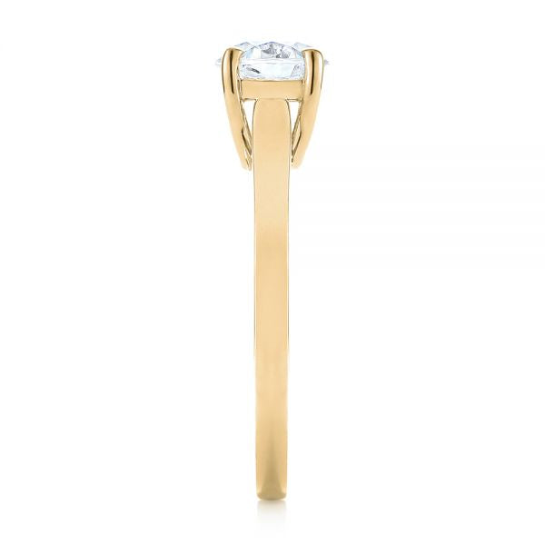 Four Prong Floral Solitaire Diamond Engagement Ring [Setting Only] - EC041 - Roselle Jewelry