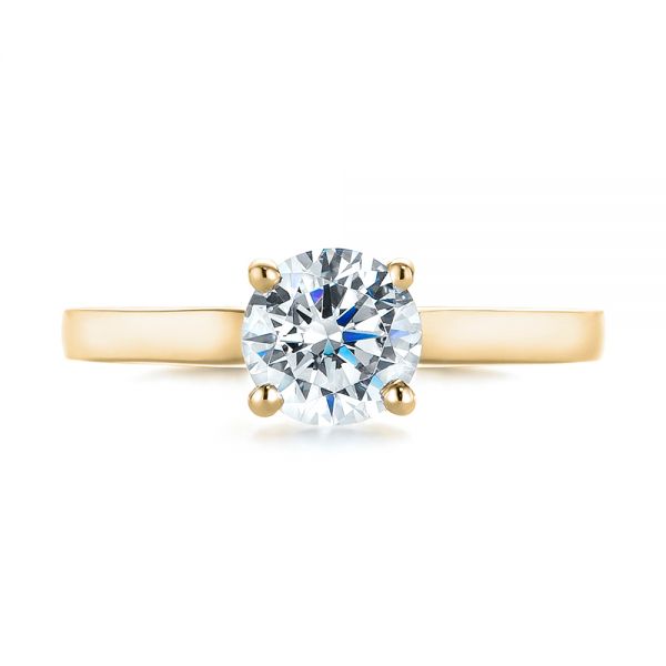 Four Prong Floral Solitaire Diamond Engagement Ring [Setting Only] - EC041 - Roselle Jewelry