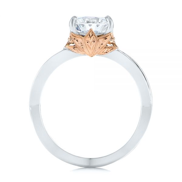 Two Tone Solitaire Diamond Engagement Ring [Setting Only] - EC066 - Roselle Jewelry